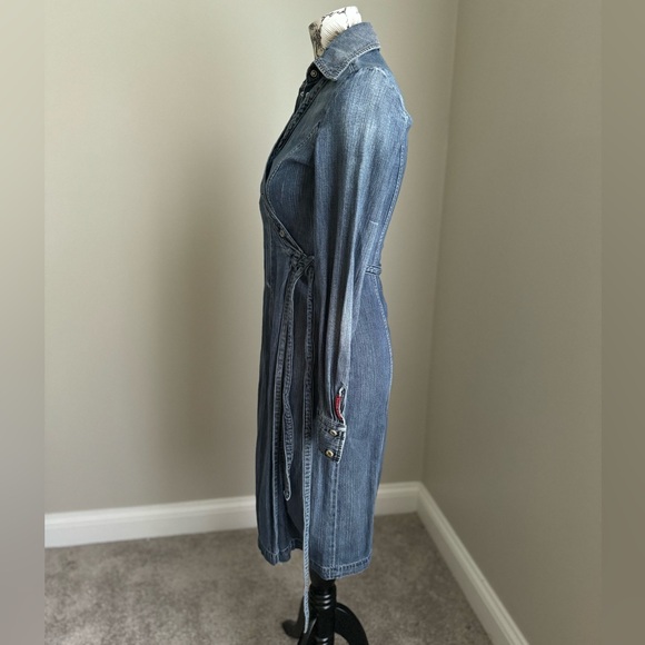 Vintage Miss Sixty Blue Jean Wrap Midi Dress - Small - Picture 6 of 11
